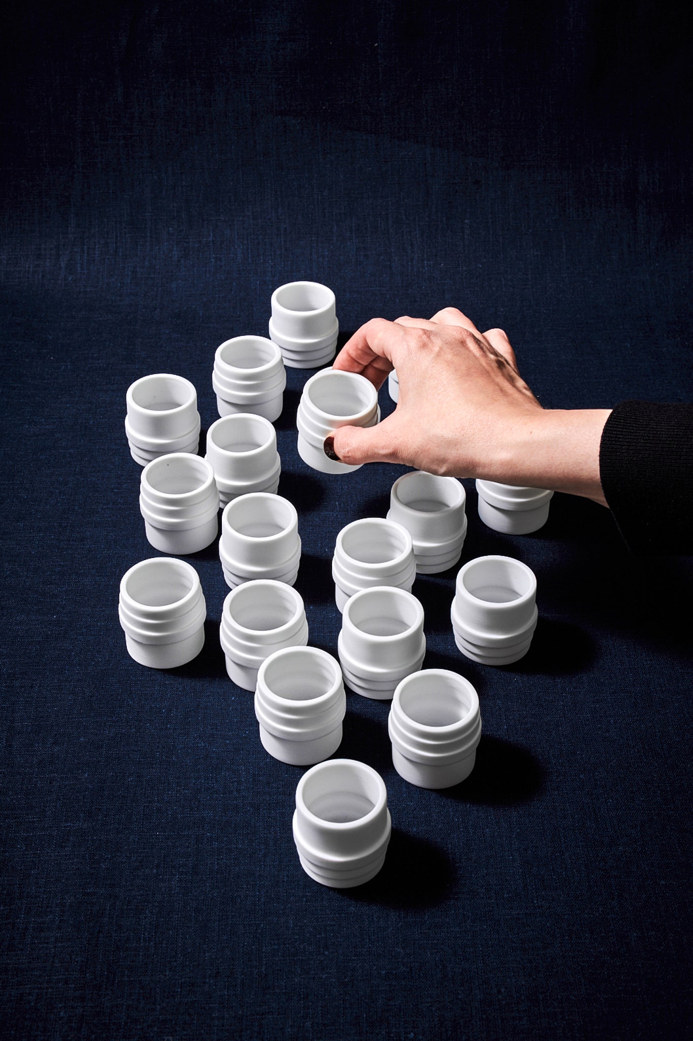 Ronds de serviette concentriques en porcelaine (Set de 4)